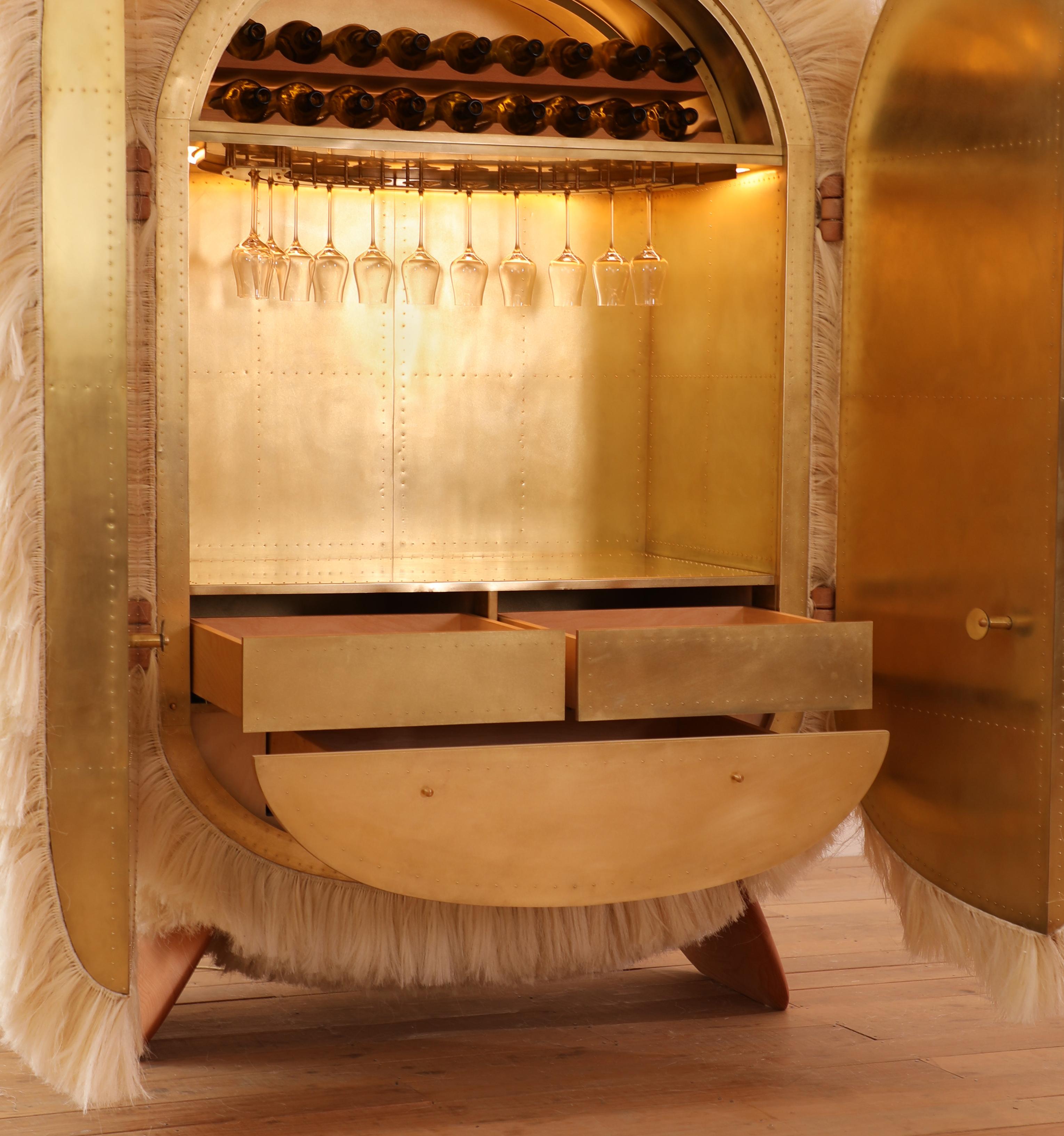 Fernando Lapoose, Hair of the Dog - Furry Bar Cabinet In New Condition In New York, NY