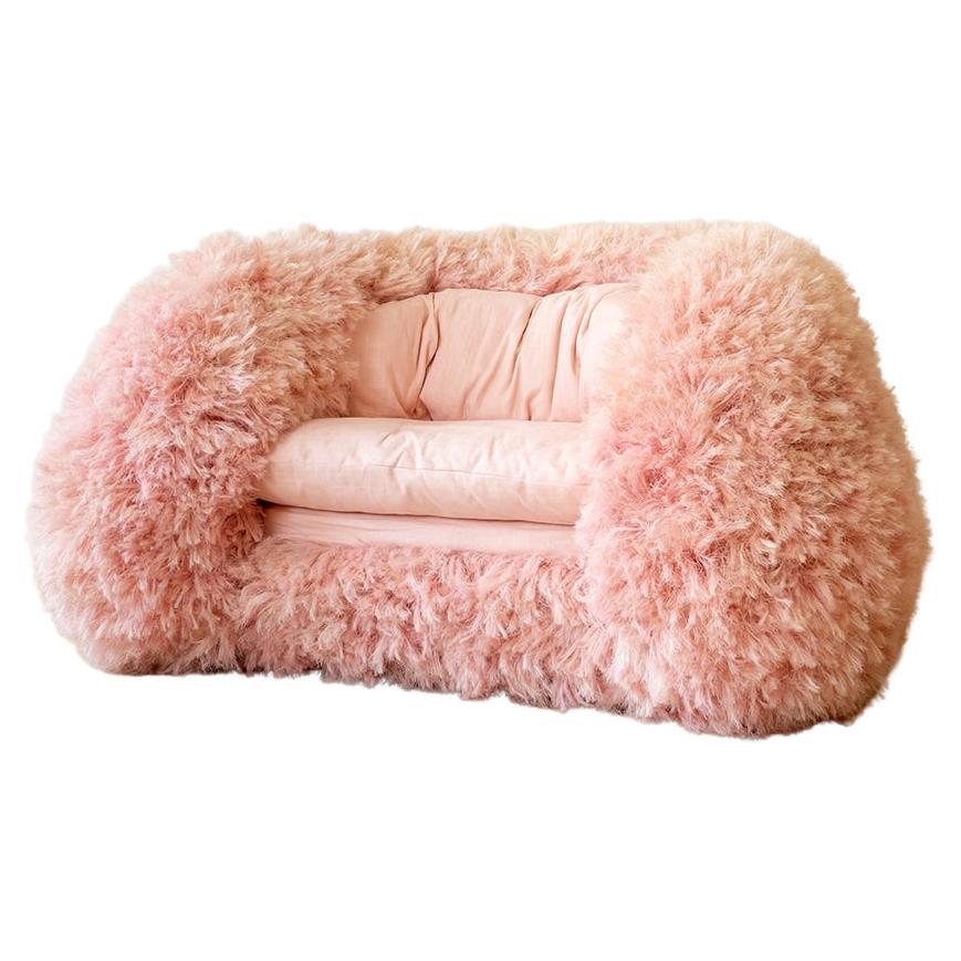 Fernando Laposse, Pink Furry Armchair For Sale