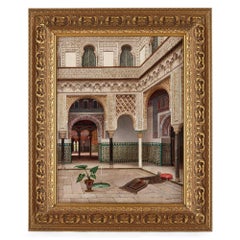 Orientalist Oil Painting of the Alcázar of Seville by Hidalgo