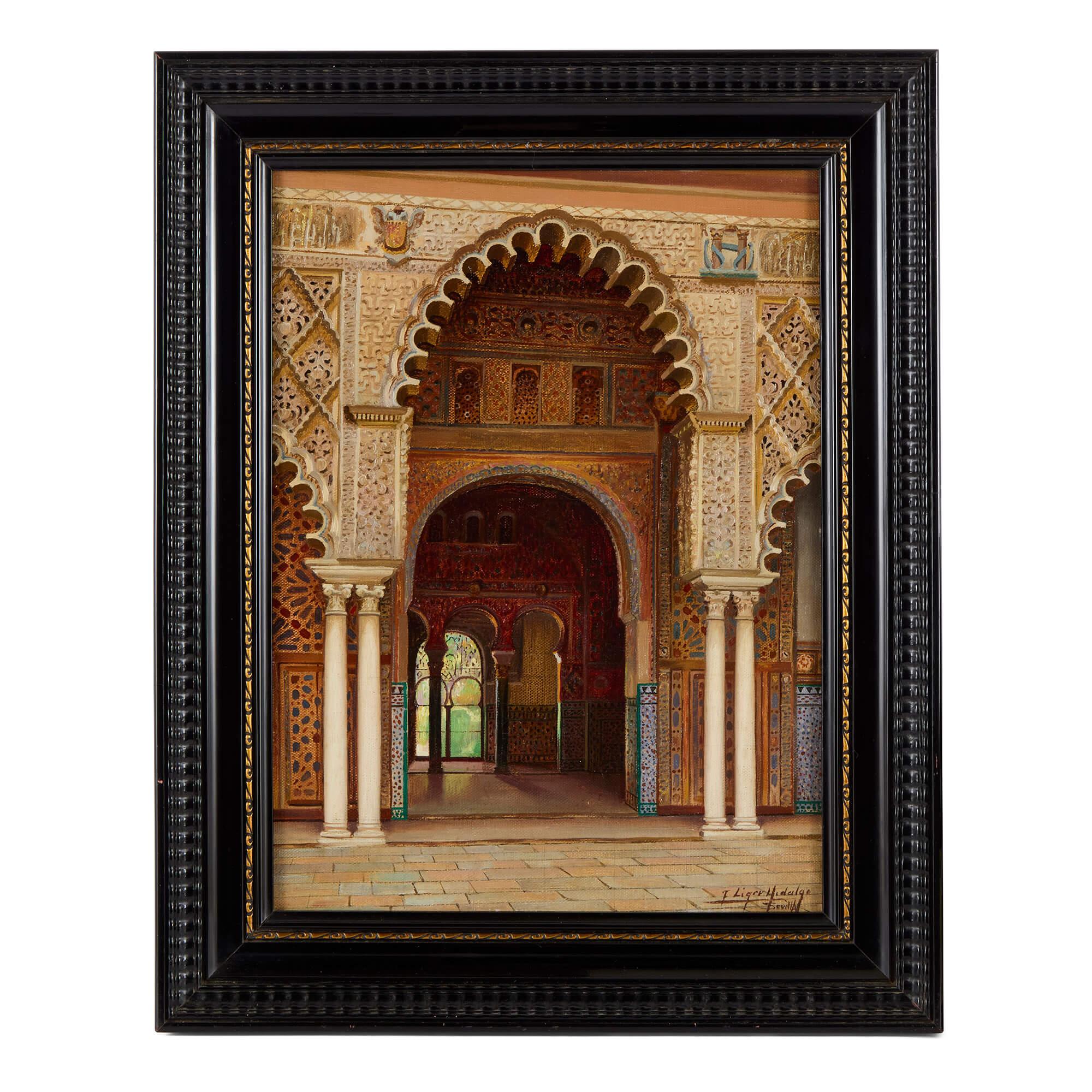 Orientalist Painting of the Alcázar of Seville by Fernando Liger Hidalgo