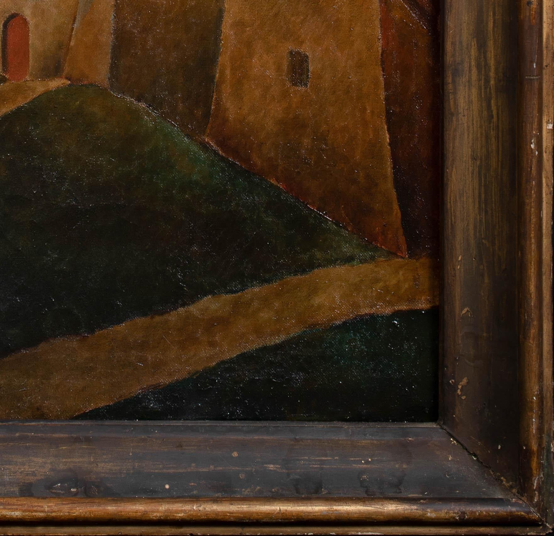 San Gimignano Italia, hacia 1930

por FERNANDO MANETTI (1899-1964)

Gran paisaje cubista de 1930 de San Gimignano, Italia, óleo sobre lienzo de Fernando Manetti. Excelente y raro ejemplo temprano de la obra del pintor cubista que representa una