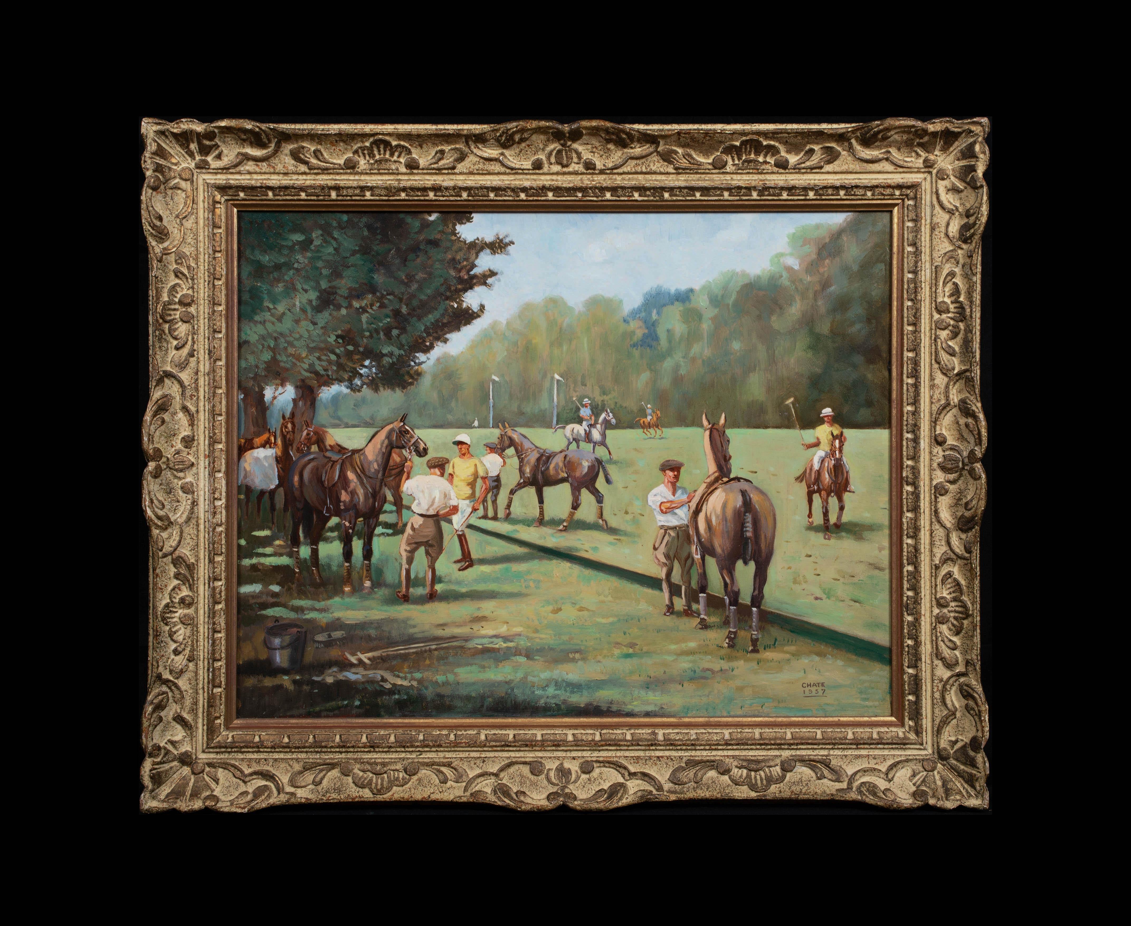 La partita di polo, data 1957 - Painting di Fernando Manetti