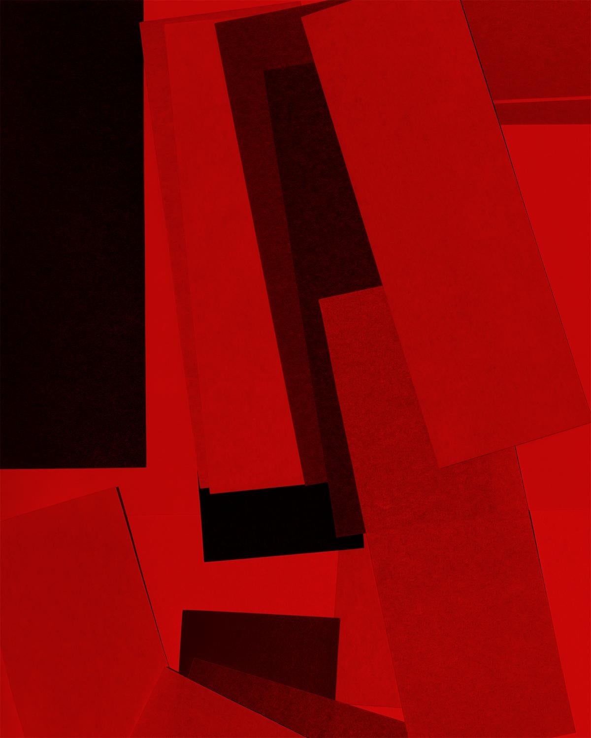 Fernando Marante  Abstract Photograph - Red Black abstract photography 