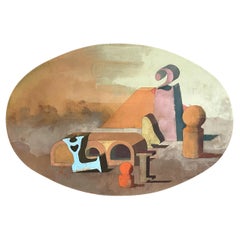 Abstraktes Gemälde von Fernando Maza, 1971, signiert