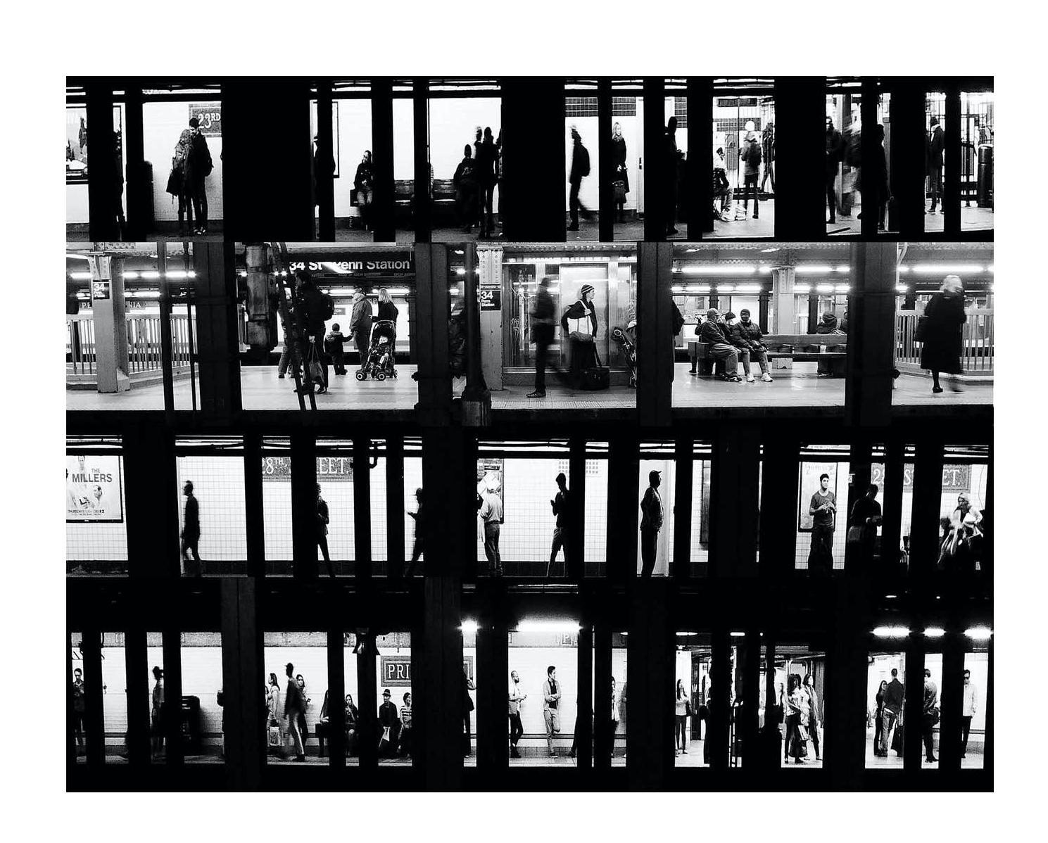 Fotografía Voyeur en el metro de NYC (Fotografía callejera de NY) - Photograph Arte callejero de Fernando Natalici