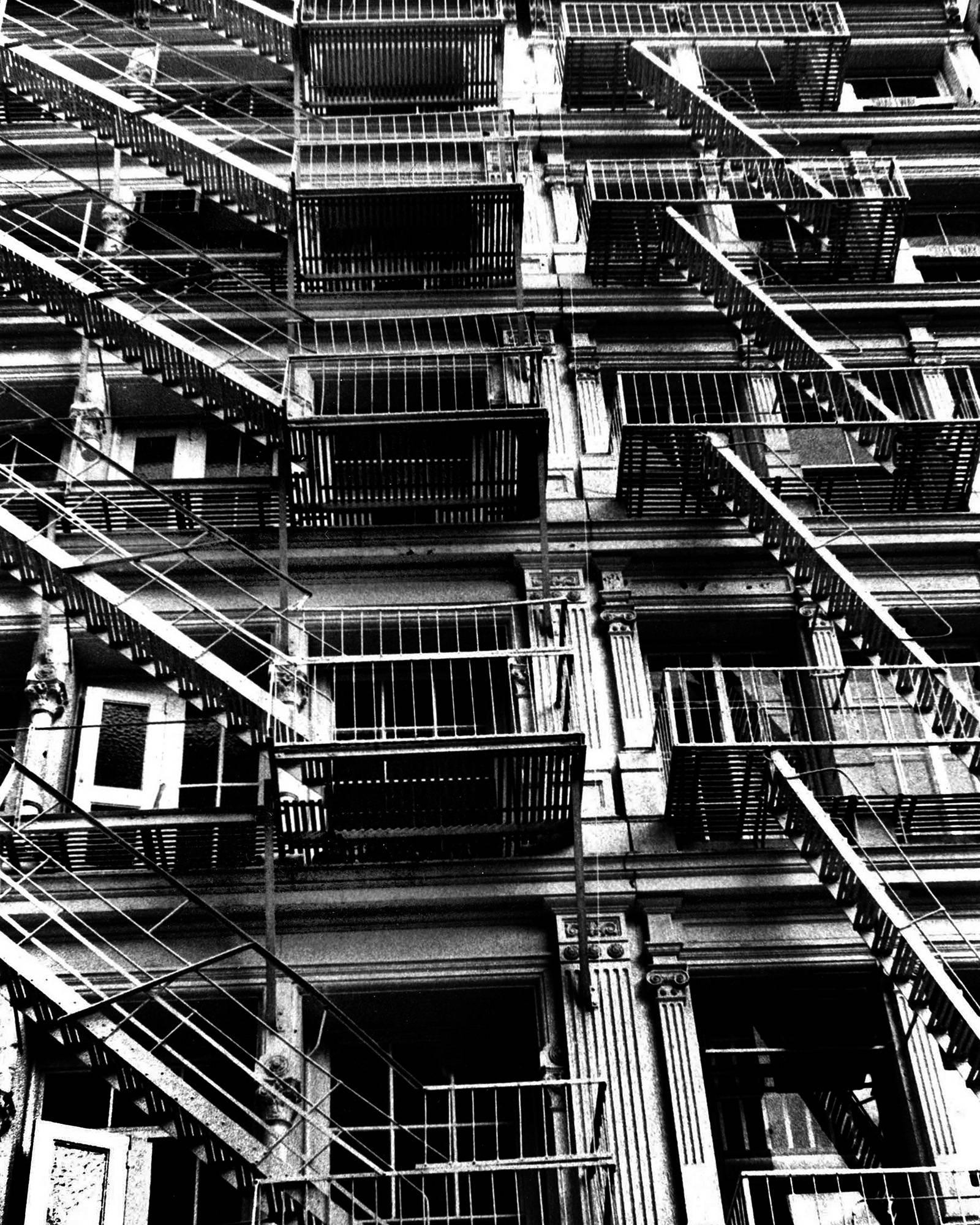 Fernando Natalici Black and White Photograph - SoHo Fire Escapes Manhattan 1984 (Soho Manhattan photograph) 