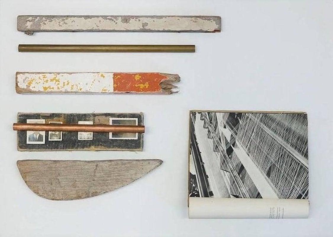 Territorios and Erosiones VII,  Found objects in wood box wall sculpture  For Sale 1