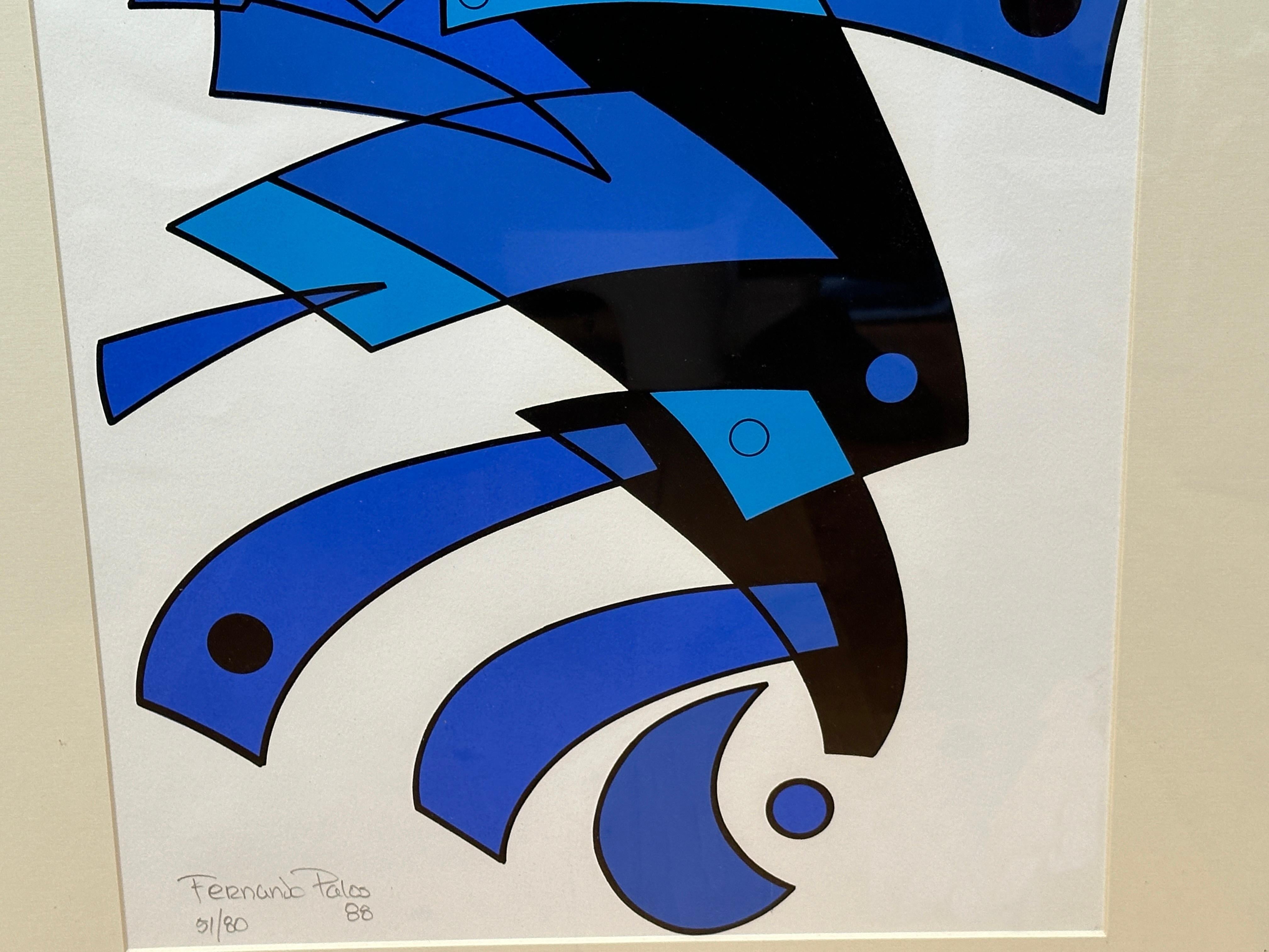 Fernando Palos Blue Abstract For Sale 3