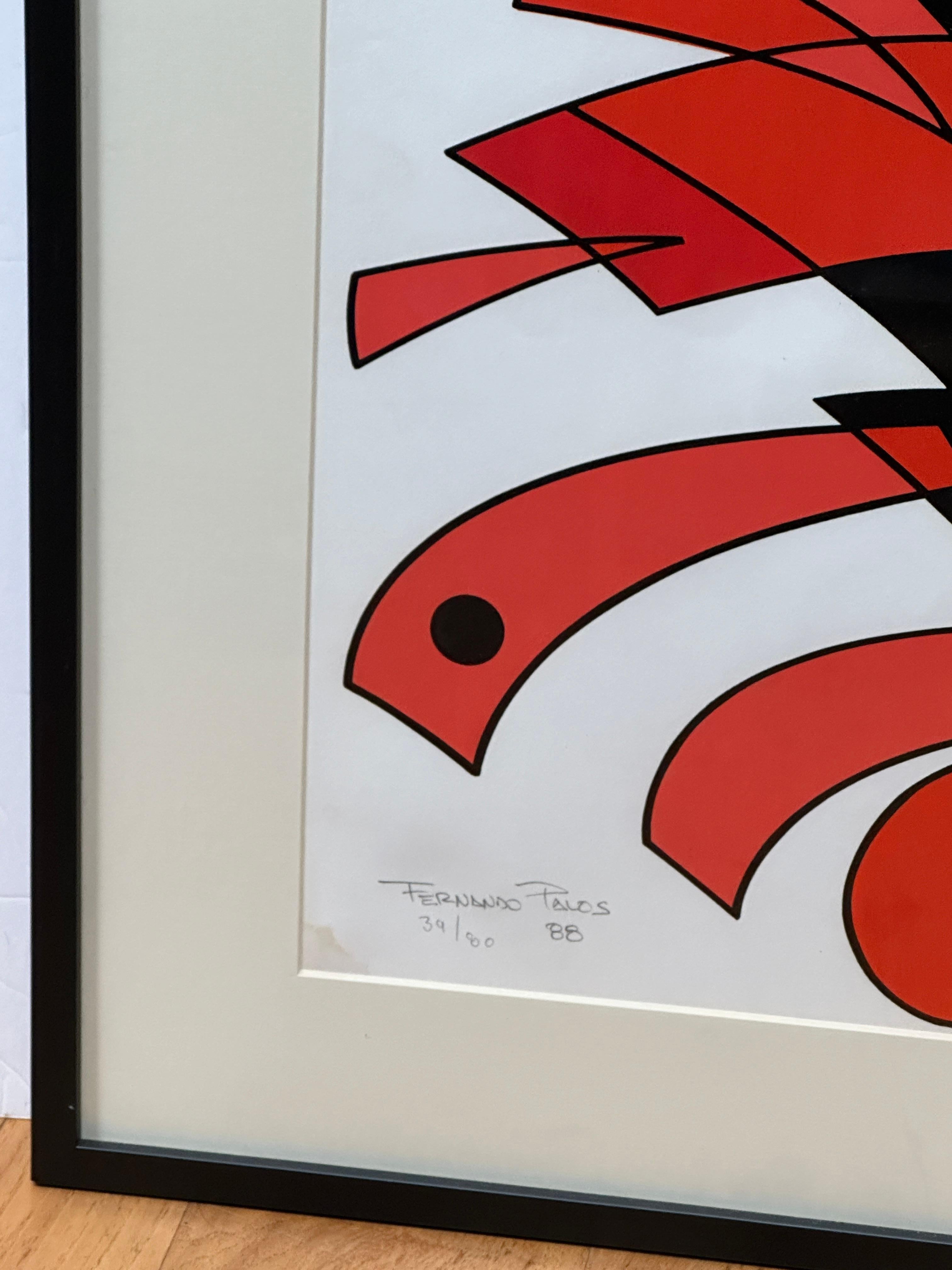 Fernando Palos Red Abstract For Sale 1