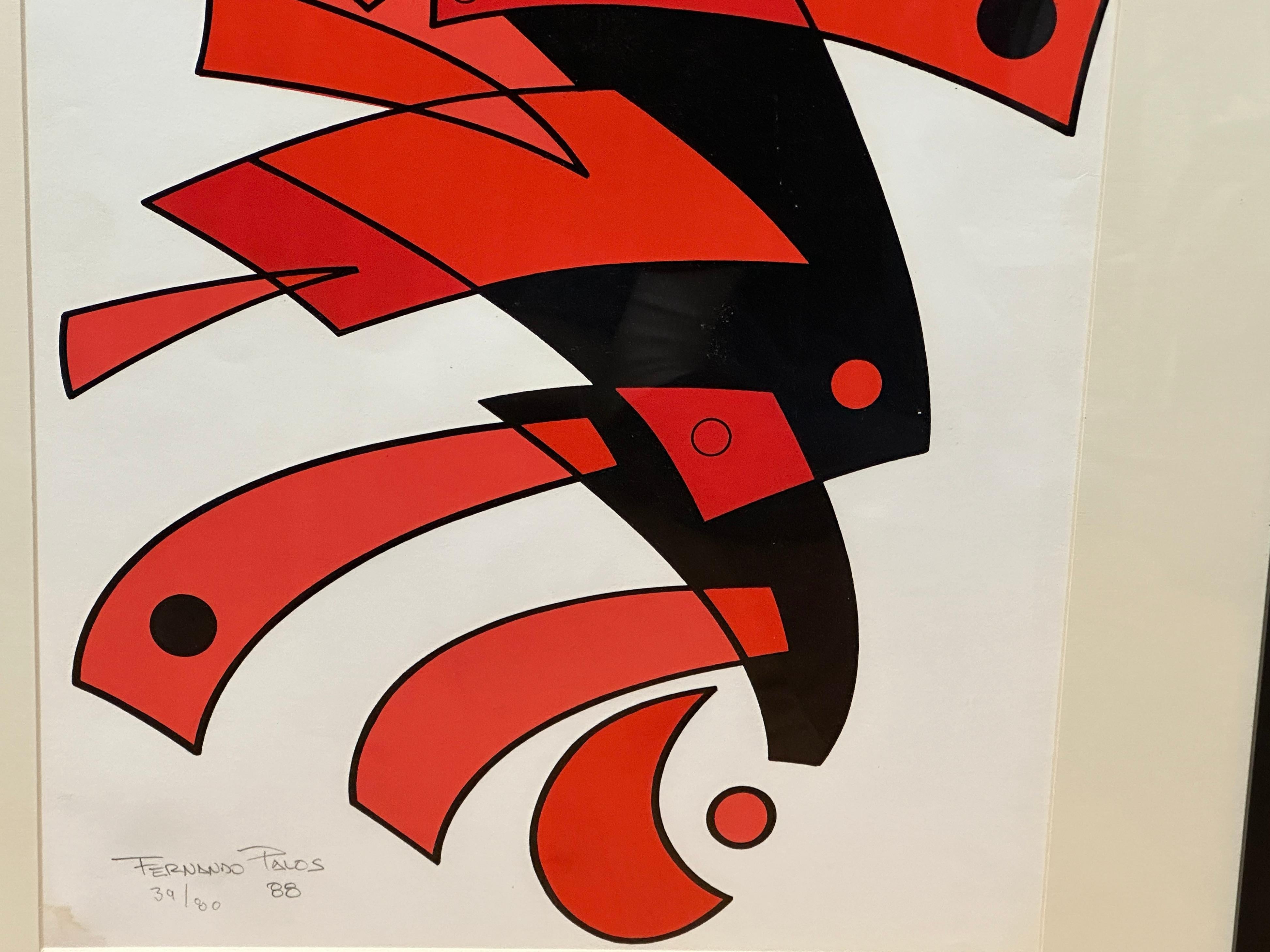 Fernando Palos Red Abstract For Sale 3
