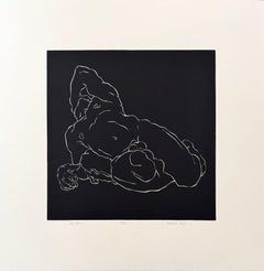 Boy Blue, male nude against black background by Fernando Reyes