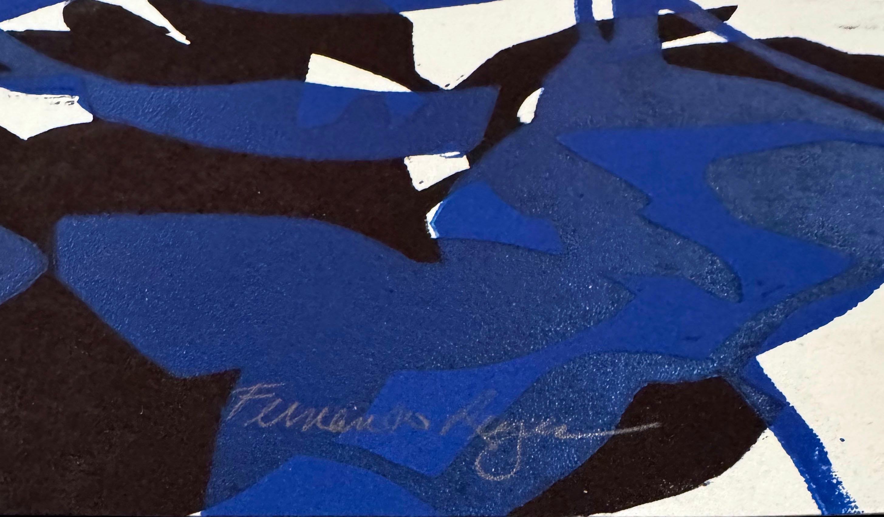 Foliage (Black and Blue) - Contemporary Print by Fernando Reyes
