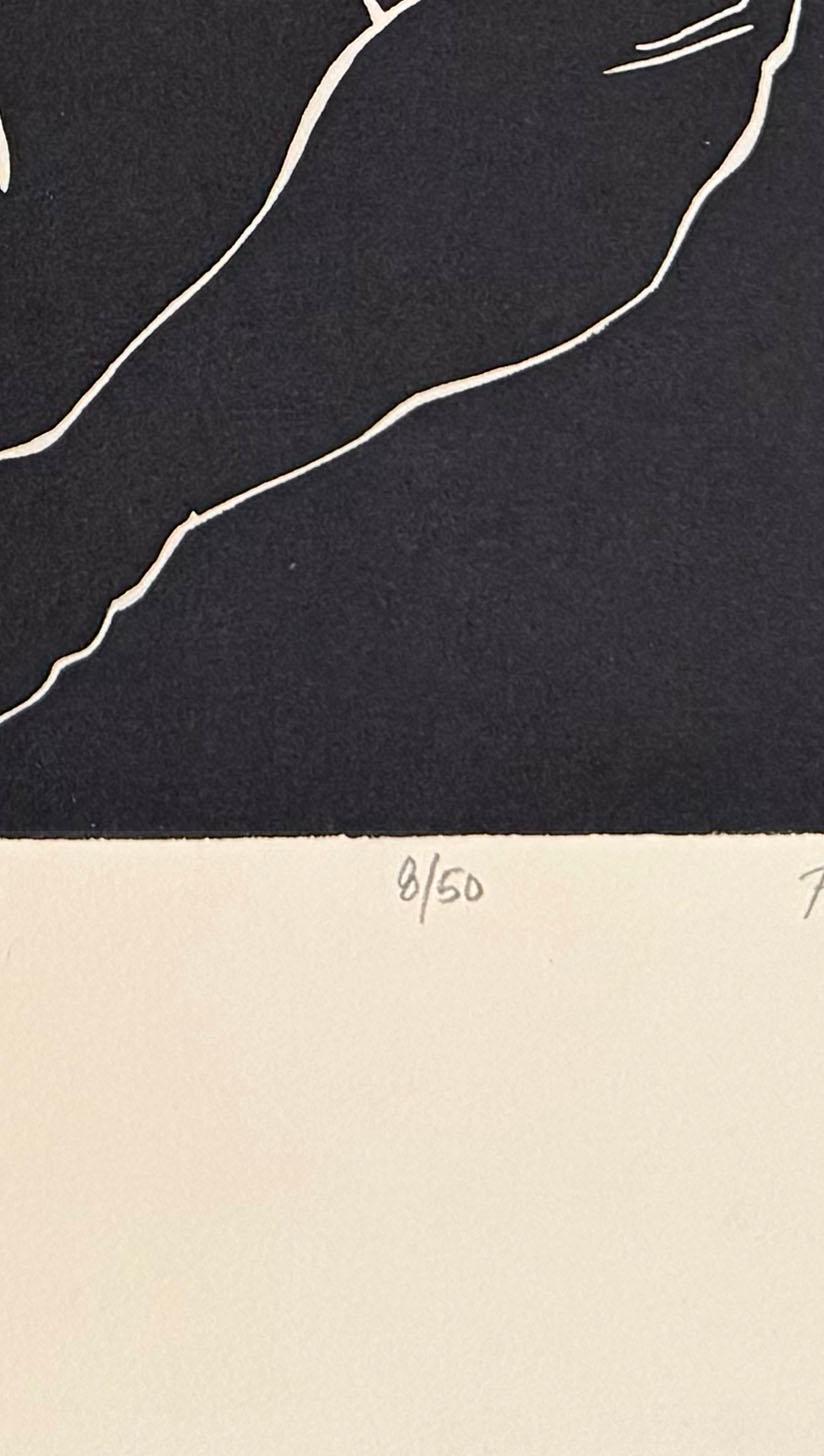 Serein, linogravure de nus féminins de Fernando Reyes en vente 2