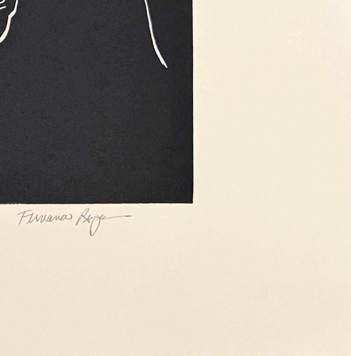 Serein, linogravure de nus féminins de Fernando Reyes en vente 3