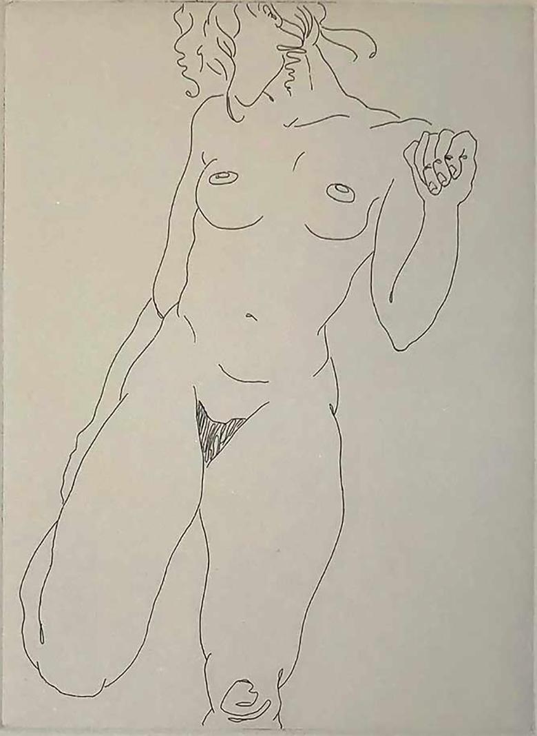 Fernando Reyes Nude Print - SLF V (Single Line Female V)