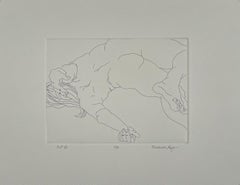 SLF VI (Single Line Female VI), etching of female nude by Fernando Reyes