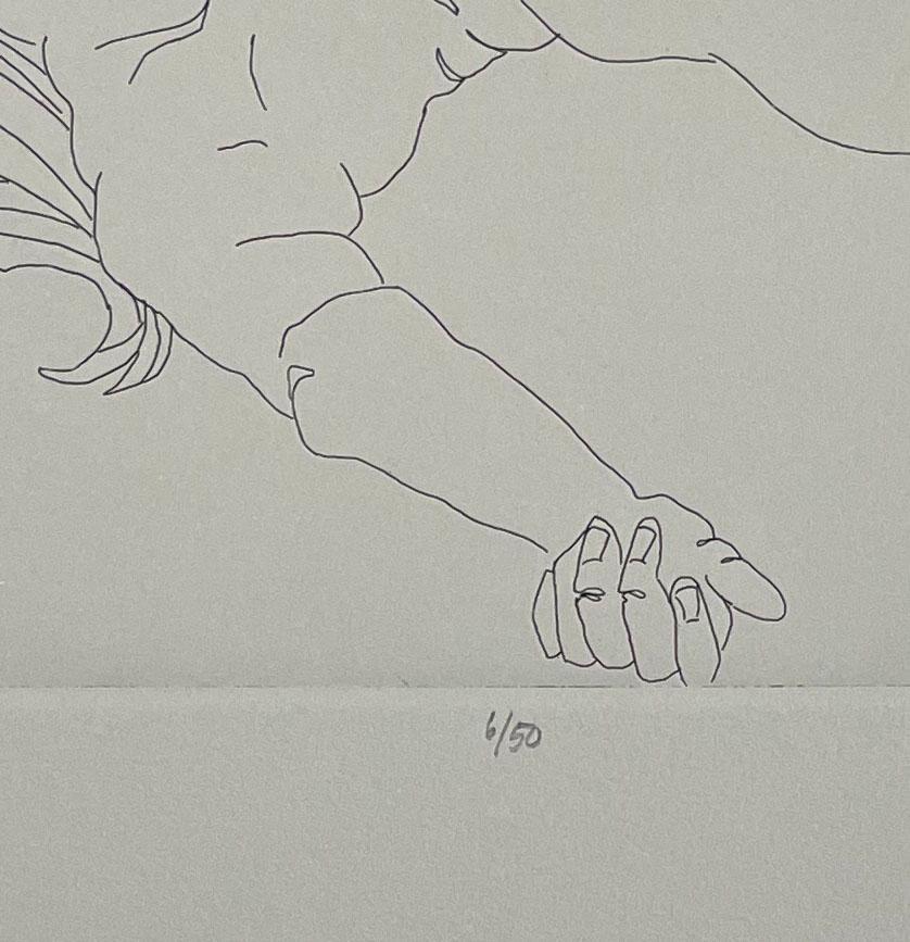 SLF VI (Line unique féminin VI) - Gris Nude Print par Fernando Reyes