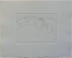 SLM I, single line etching of male nude by Fernando Reyes