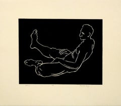 Waiting, male nude against black background by Fernando Reyes