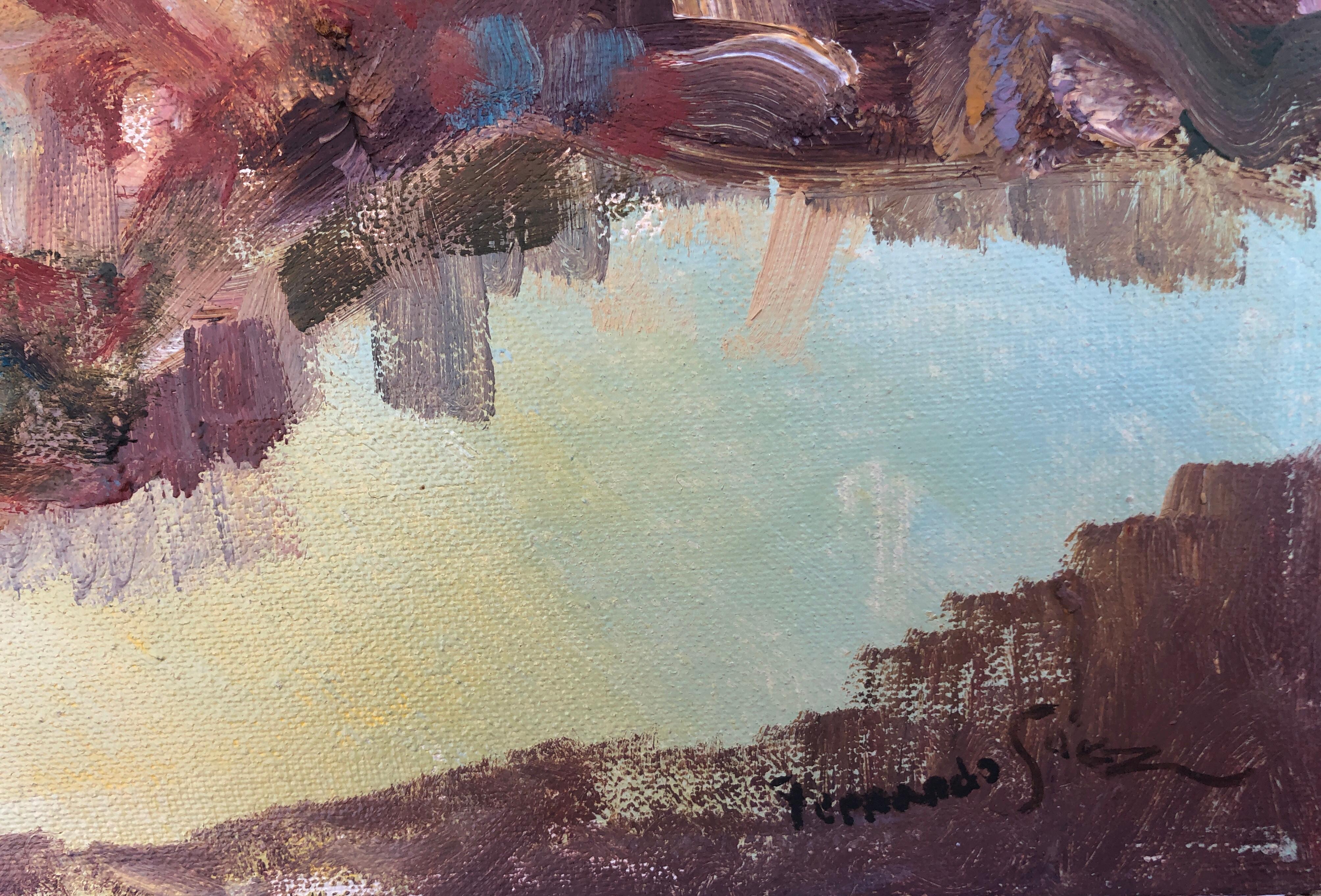 Toledo España óleo sobre lienzo pintura paisaje español - Painting de Fernando Saez
