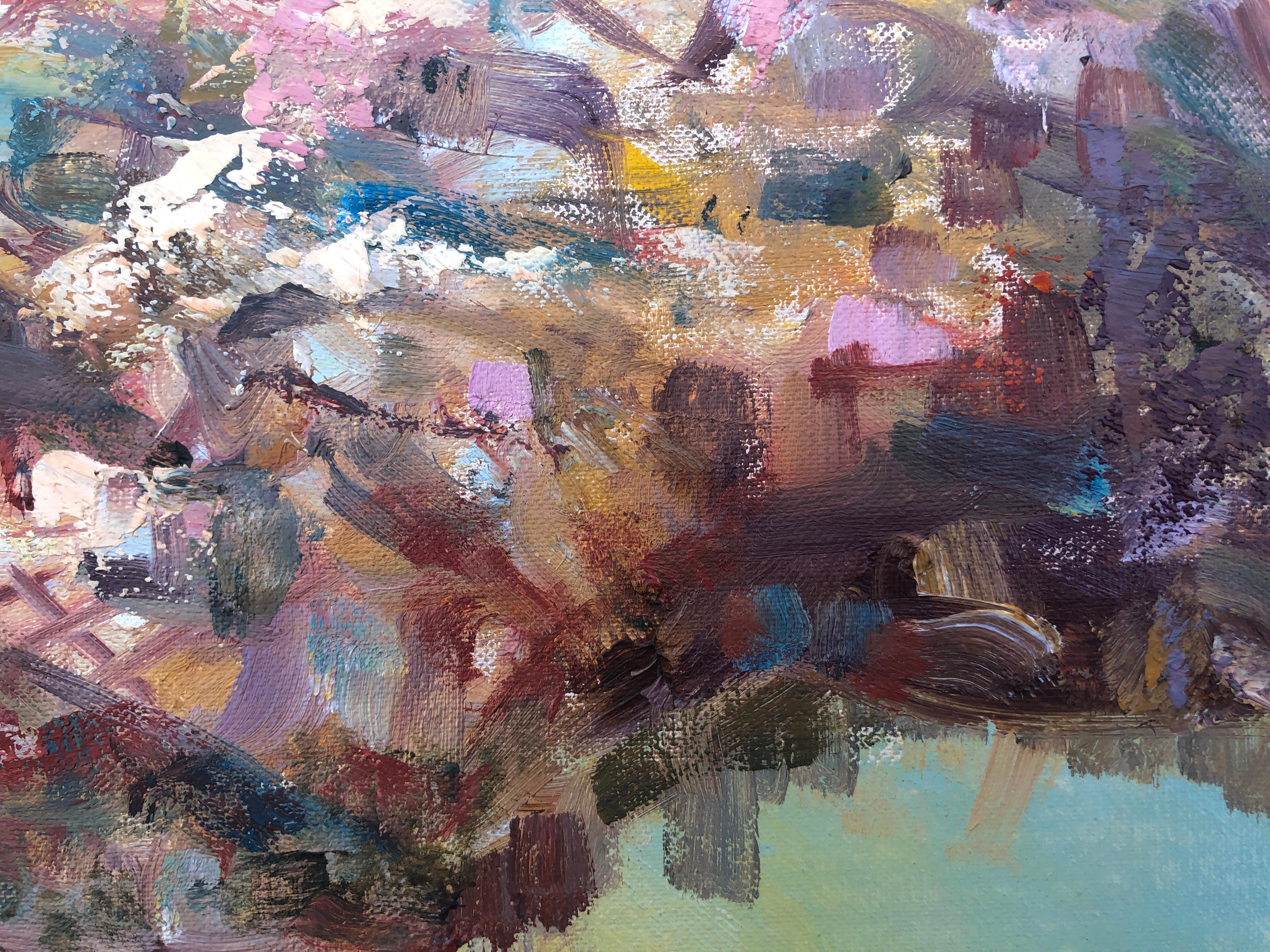 Toledo España óleo sobre lienzo pintura paisaje español - Painting Expresionista de Fernando Saez