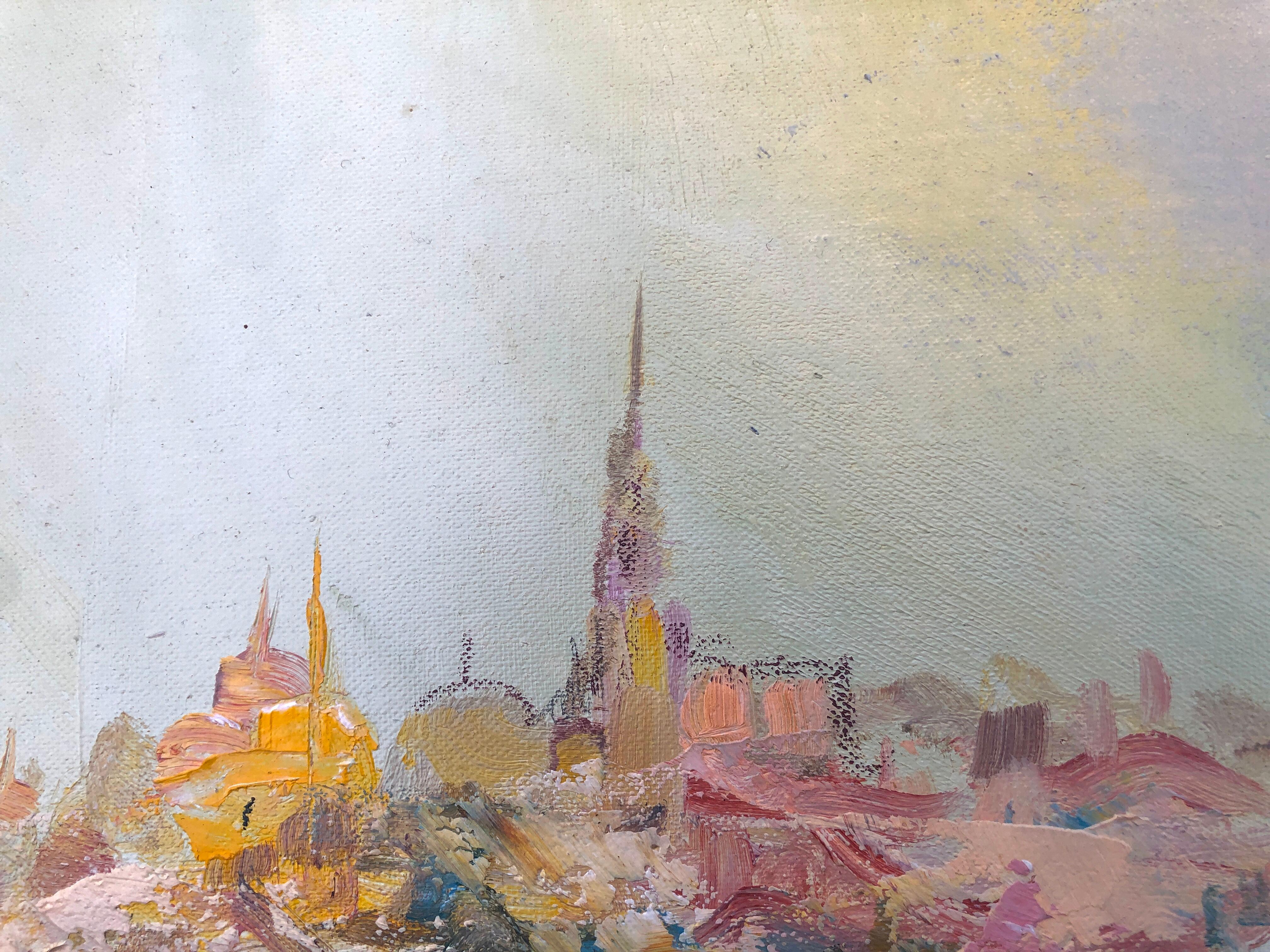 ### Ficha Técnica

- Título: Toledo, España  
- Artista: Fernando Sáez  
- Técnica: Óleo sobre lienzo  
- Dimensiones: 15 x 18 pulgadas  
- Estado: Sin enmarcar  
- Firma: Sí, en la esquina inferior derecha  

---

### Descripción  

Déjate