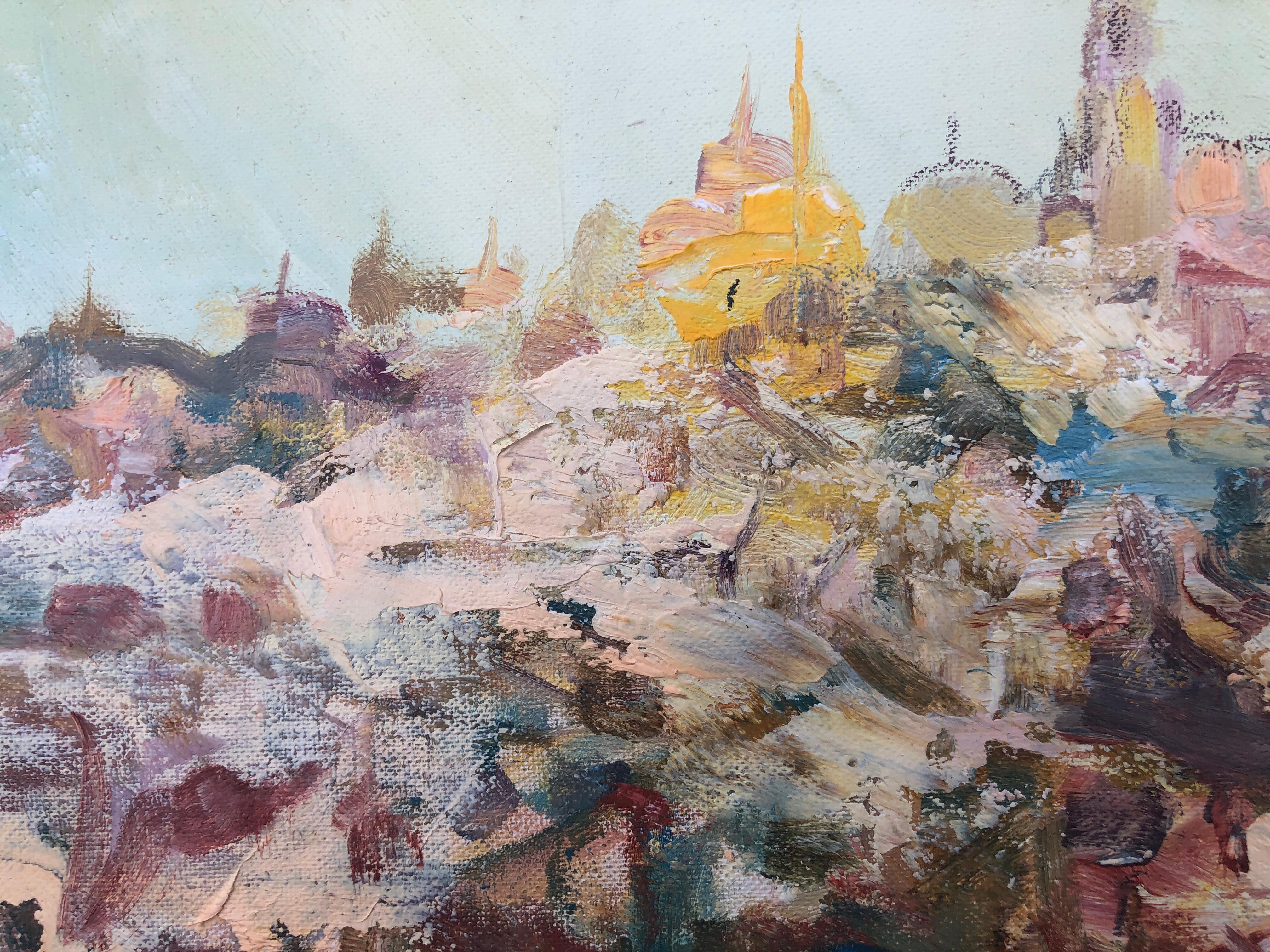 Toledo España óleo sobre lienzo pintura paisaje español 1
