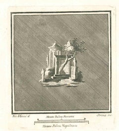 Paysage ancien  - Eau-forte de Fernando Strina - XVIIIe siècle
