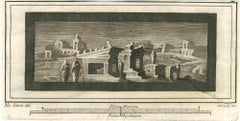 Fresco from "Antiquities of Herculaneum" - Etching by F. Strina - 18th Century