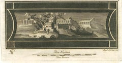Fresco from "Antiquities of Herculaneum" - Etching by F. Strina-18th Century