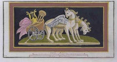 Antique Fresco from Antiquities of Herculaneum- Etching by Fernando Strina- 18th Century