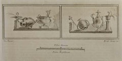 Antique Pompeian Style Jar and Pitcher - Etching by Fernando Strina - 18th Century