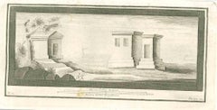 Römischer Tempel Fresco – Radierung von Fernando Strina – 18. Jahrhundert