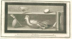 Nature morte sur fresque pompéienne - Gravure de Fernando Strina - 18e siècle