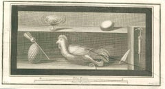 Still Life Pompeian Fresco - Etching by Fernando Strina - 18th Century