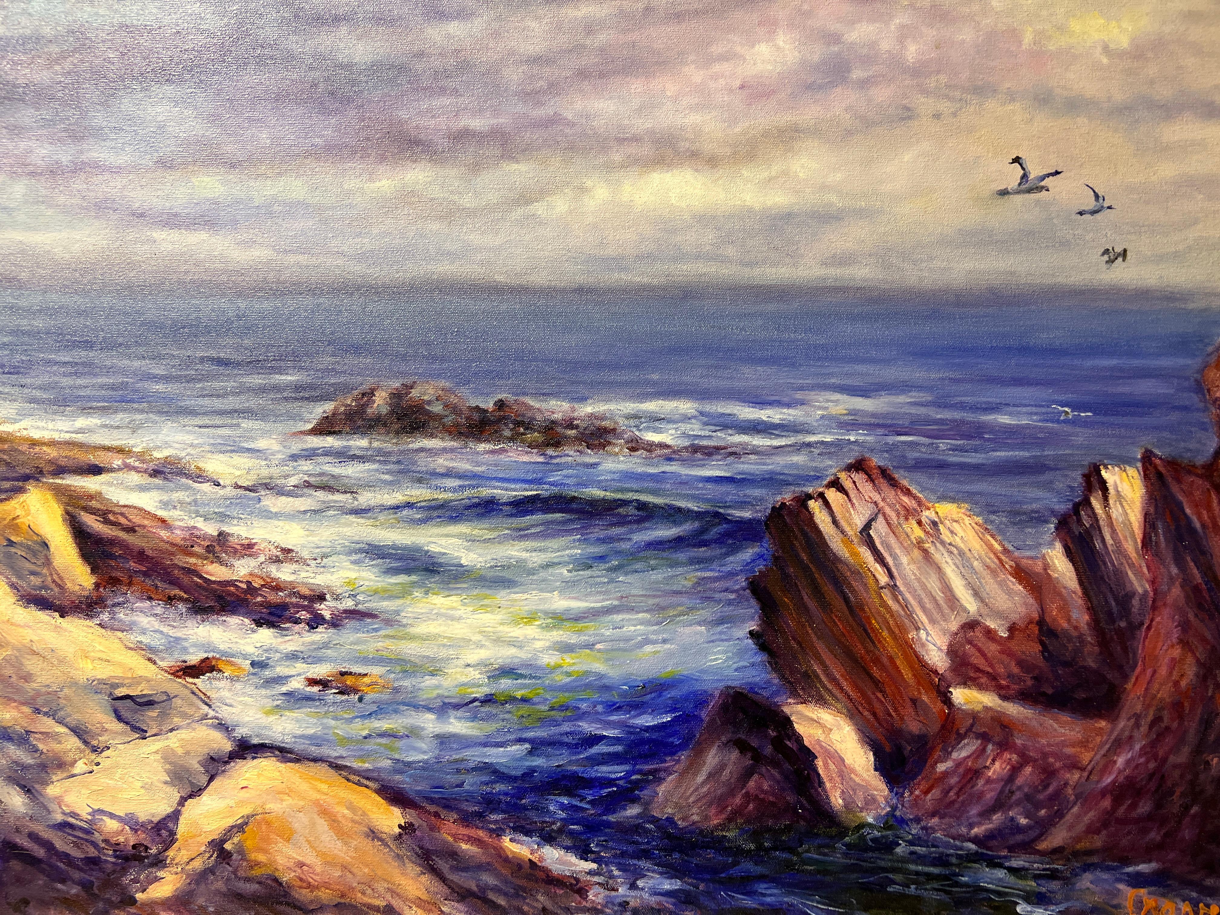 Original Oil painting on canvas, seascape, Attr. to Fernando VARELA CLAVEIRO For Sale 2