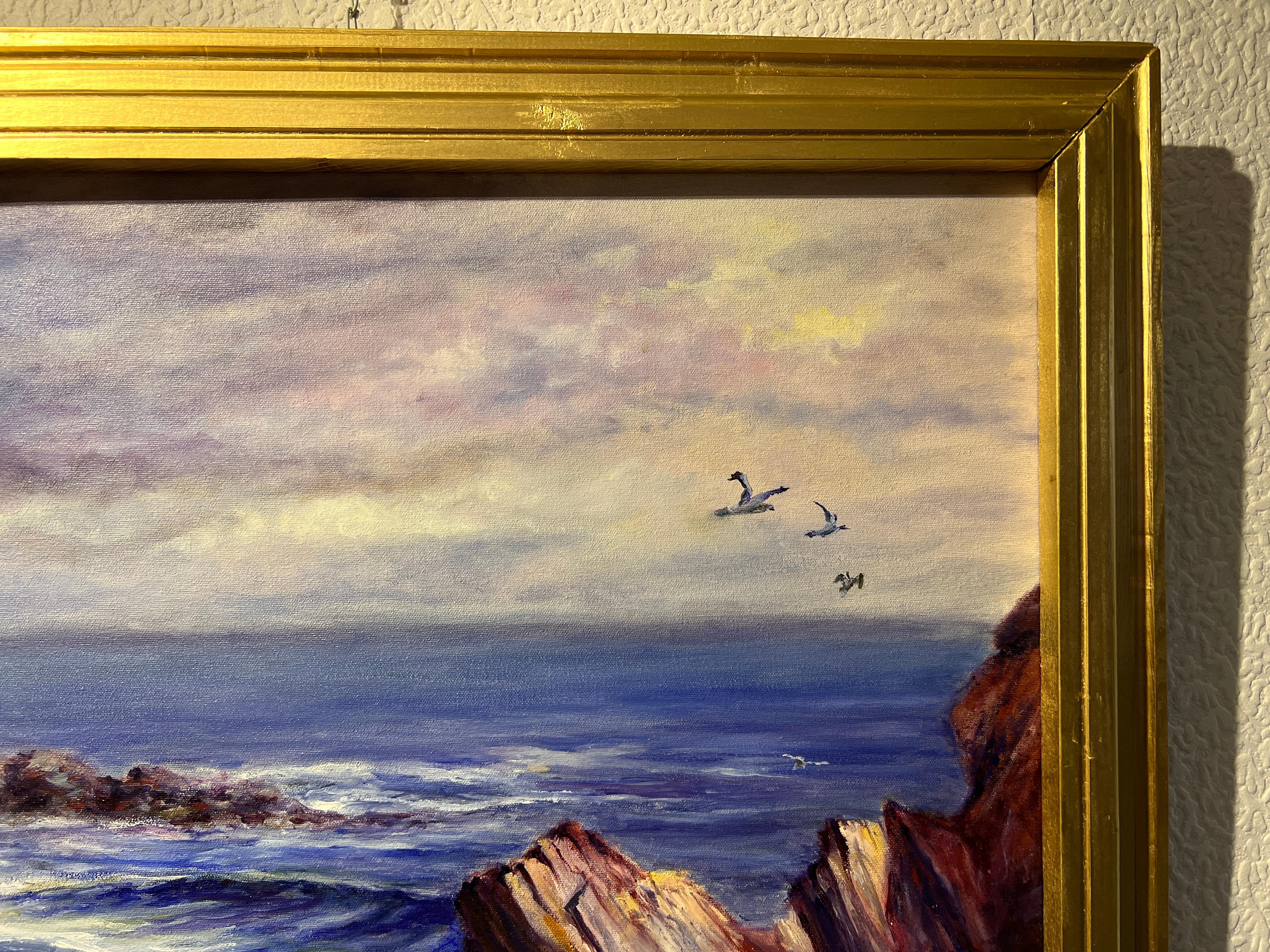 Original Oil painting on canvas, seascape, Attr. to Fernando VARELA CLAVEIRO For Sale 5