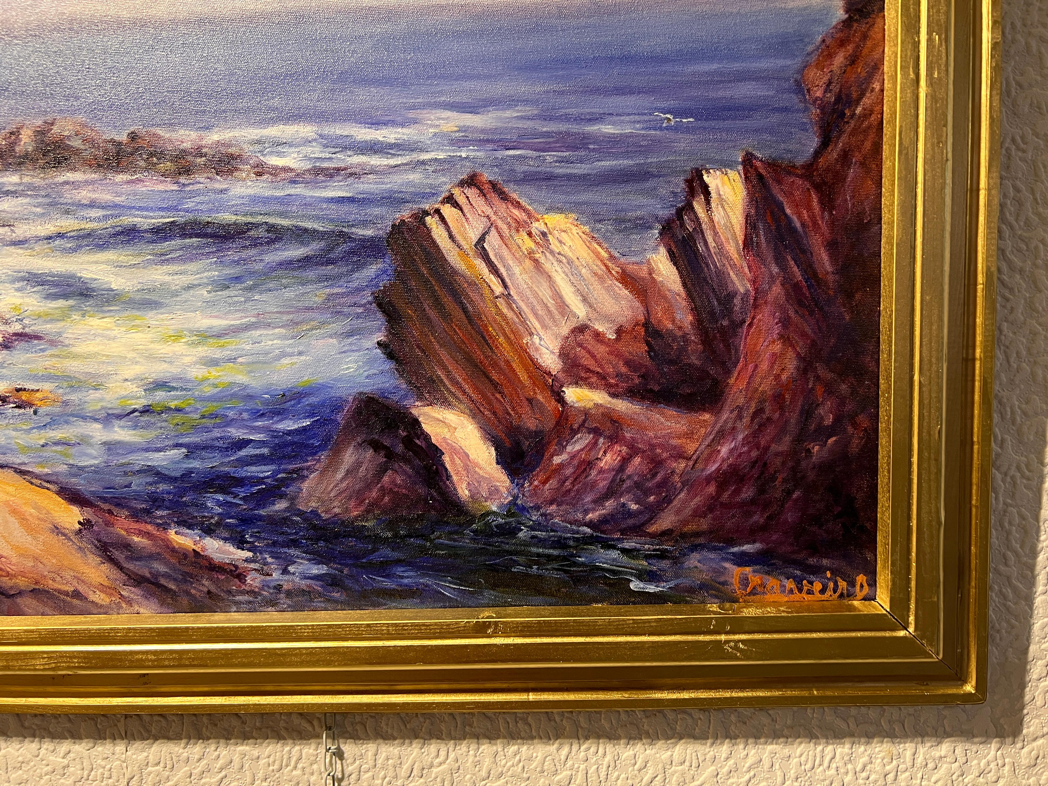 Original Oil painting on canvas, seascape, Attr. to Fernando VARELA CLAVEIRO For Sale 6