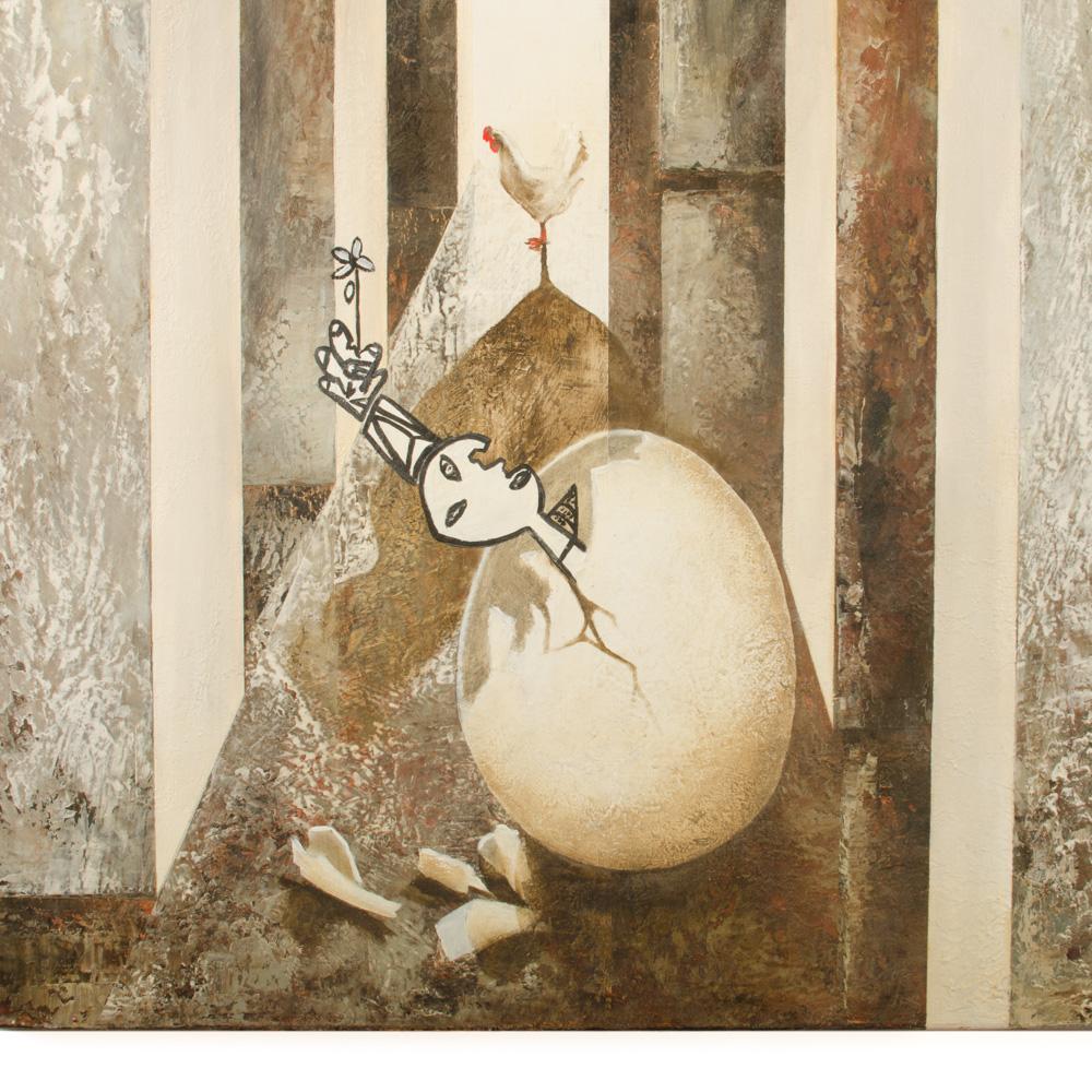 Fernando Vignoli „Brasilianer“, Gemälde „Koch oder das Ei“ (Brasilianisch) im Angebot