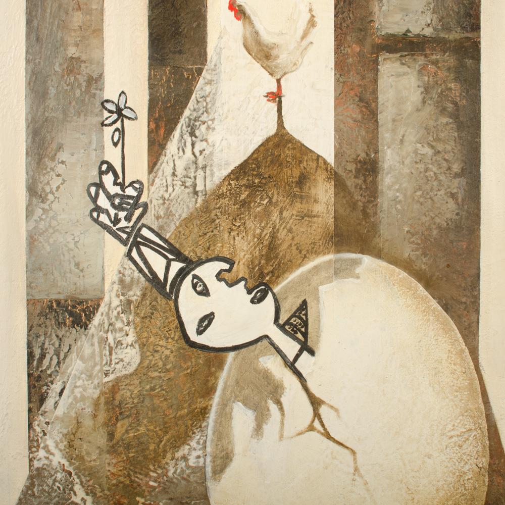 Fernando Vignoli „Brasilianer“, Gemälde „Koch oder das Ei“ im Angebot 1