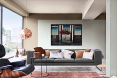 Terra Da Arvore- pintura surrealista óleo sobre lienzo azul