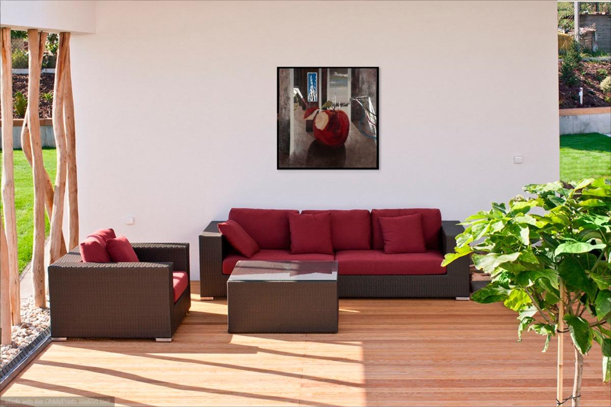 surreal apple painting