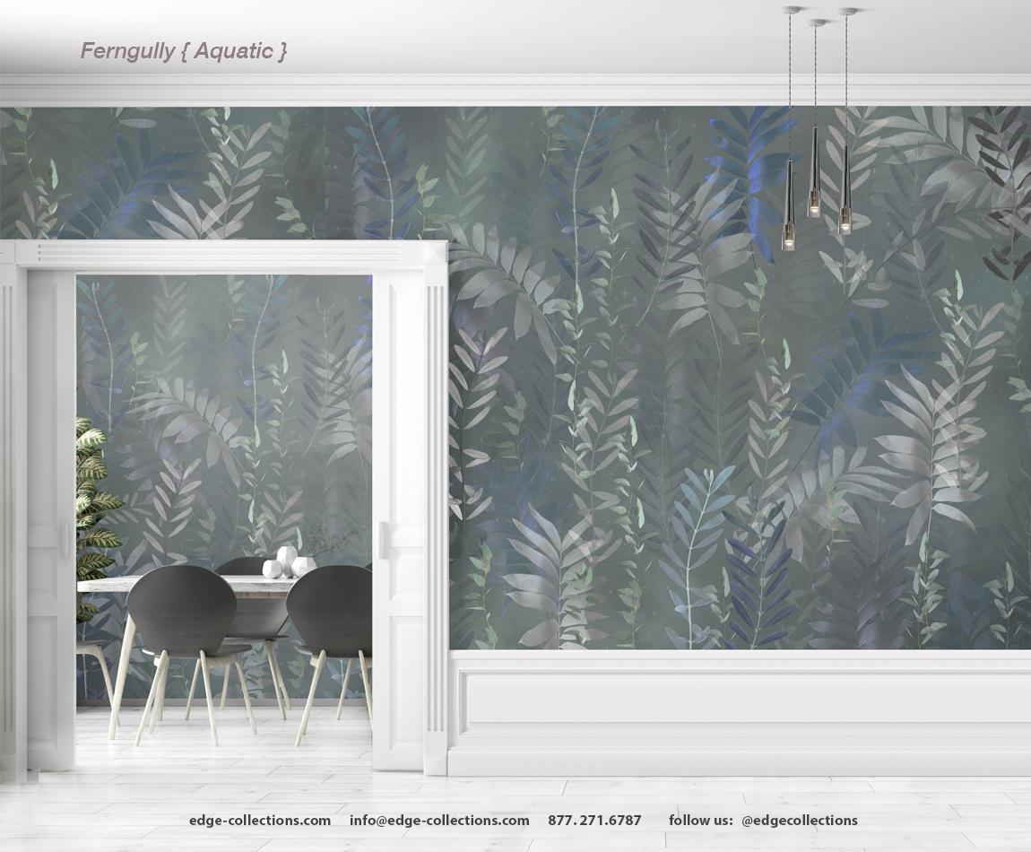 Ferngully wallcovering by Edge Collections.

As we move into unchartered territories with the world around us, we sought to create a collection with strong, positive symbolization. The Maori people believe Ferns represent new life and new