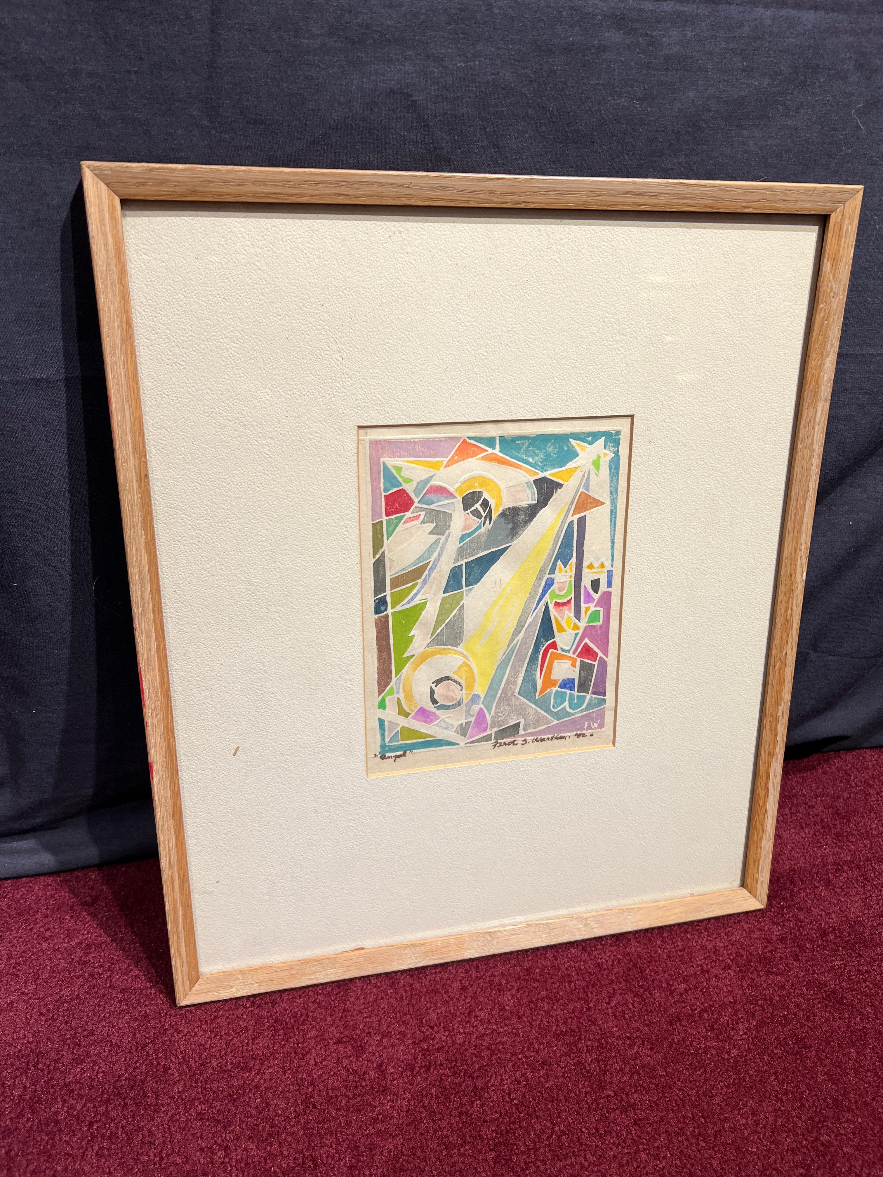 Angel - Gray Abstract Print by Ferol K. Sibley Warthen