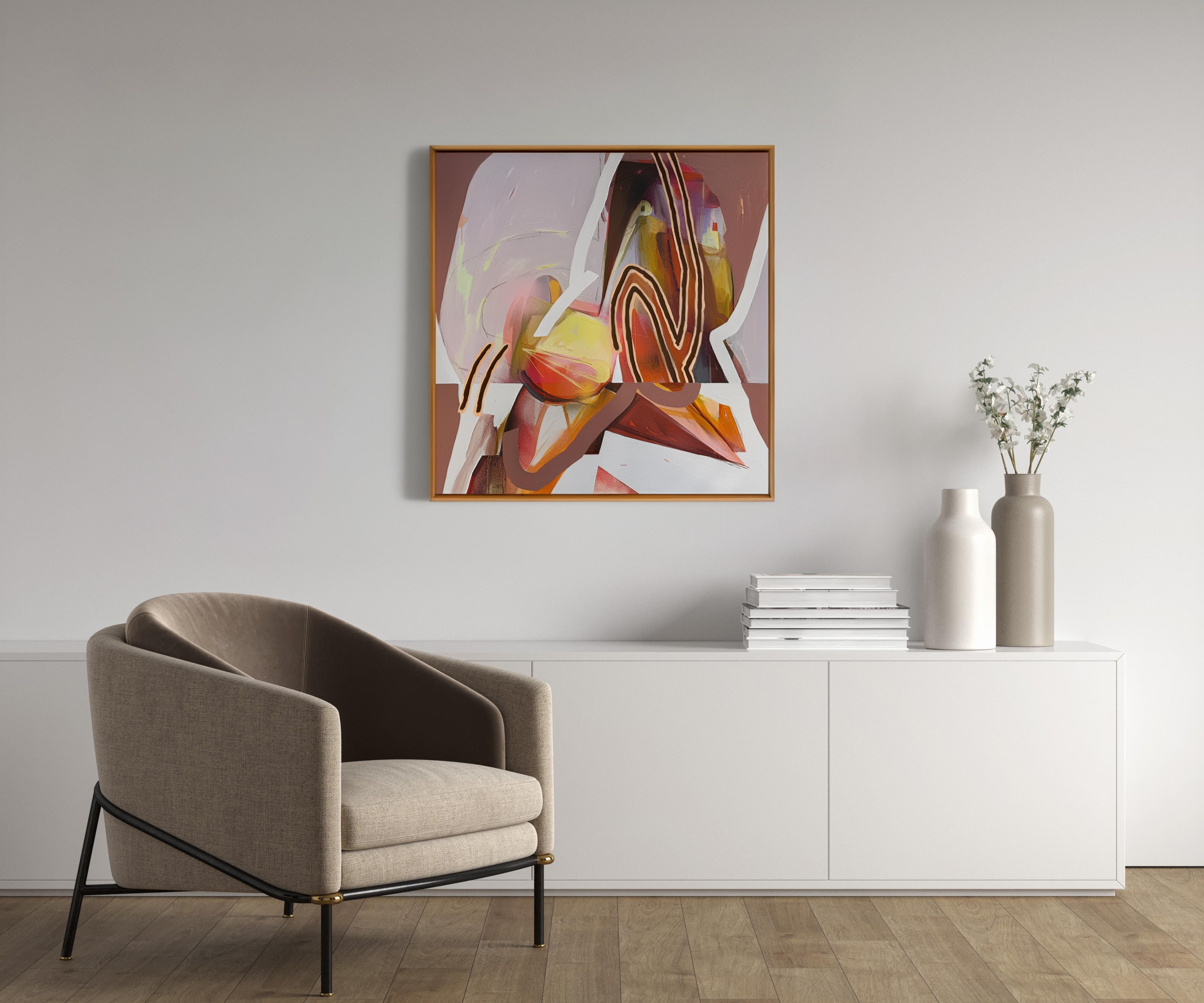 In Altum #1 ist ein gerahmtes Original-Acrylgemälde des zeitgenössischen Künstlers Feros, das den Auftakt zu seiner gefeierten In Altum-Serie bildet - lateinisch für 