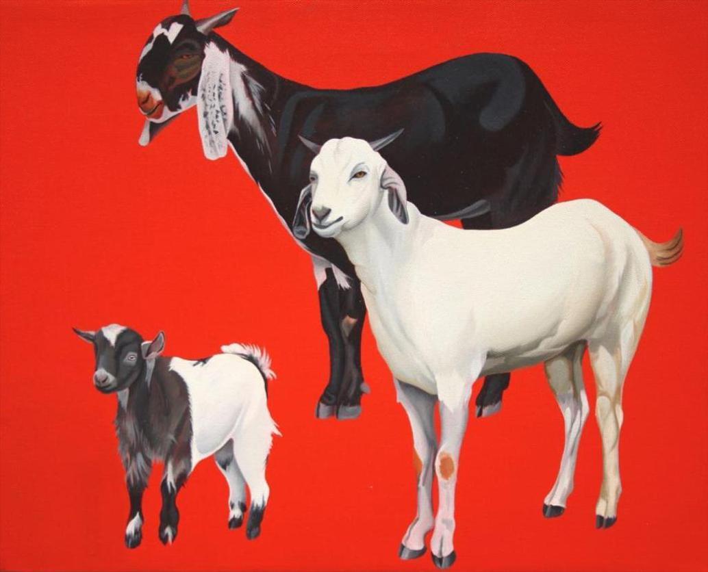 Animal Painting Feroz Khan - Sans titre, acrylique sur toile de l'artiste contemporain « En stock »