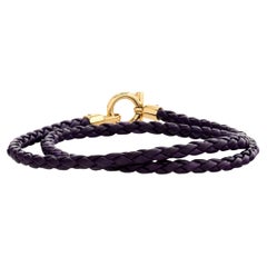 Ferragamo Bracelet/collier double en cordon violet 18 carats avec fermeture à crochet