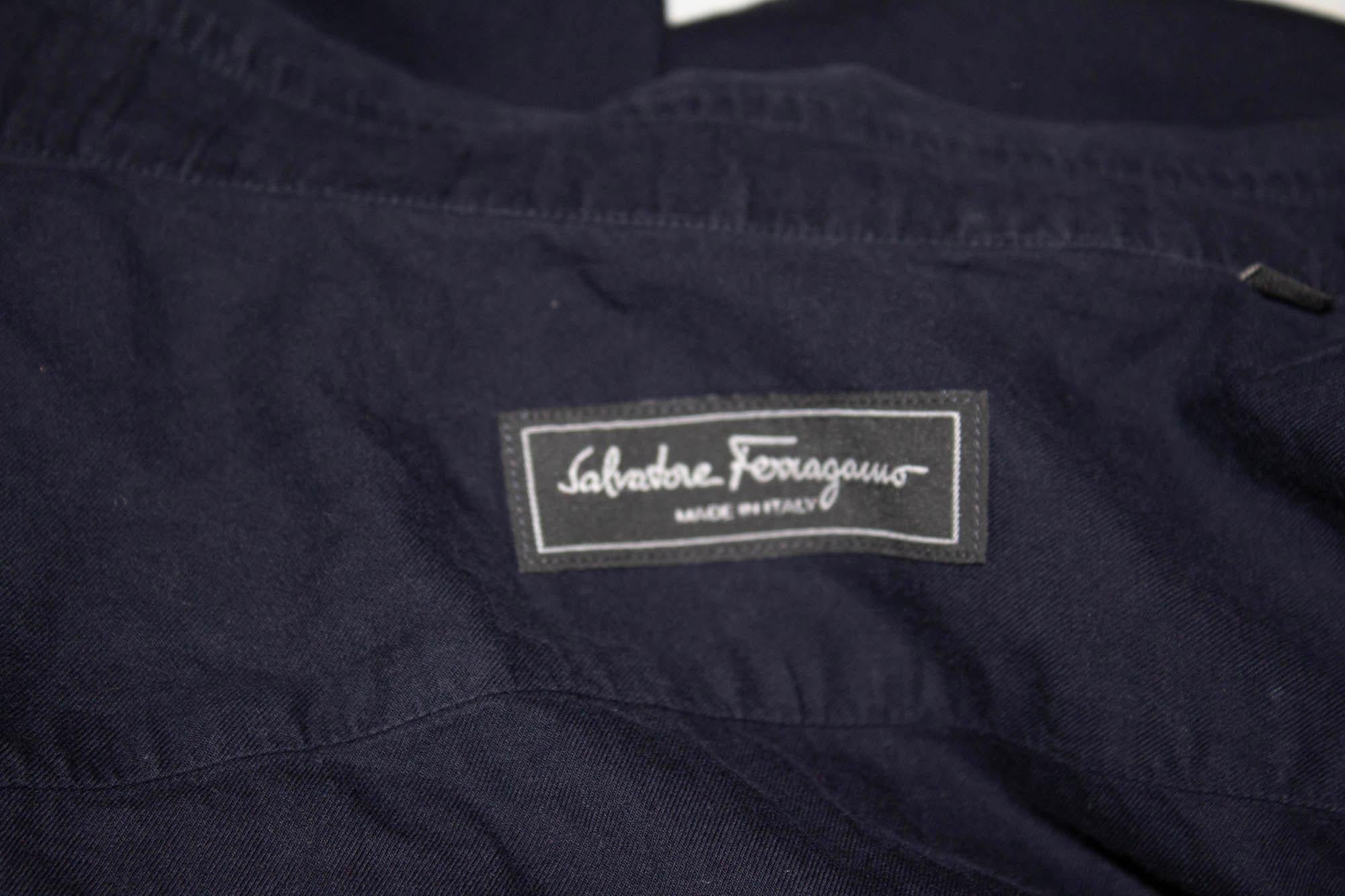 Ferragamo Balck Cotton Shirt In Good Condition For Sale In London, GB