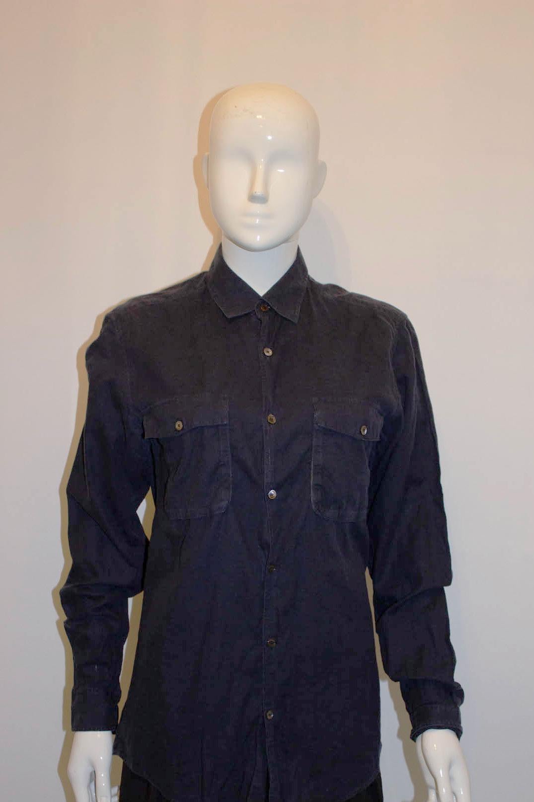 Women's or Men's Ferragamo Balck Cotton Shirt For Sale