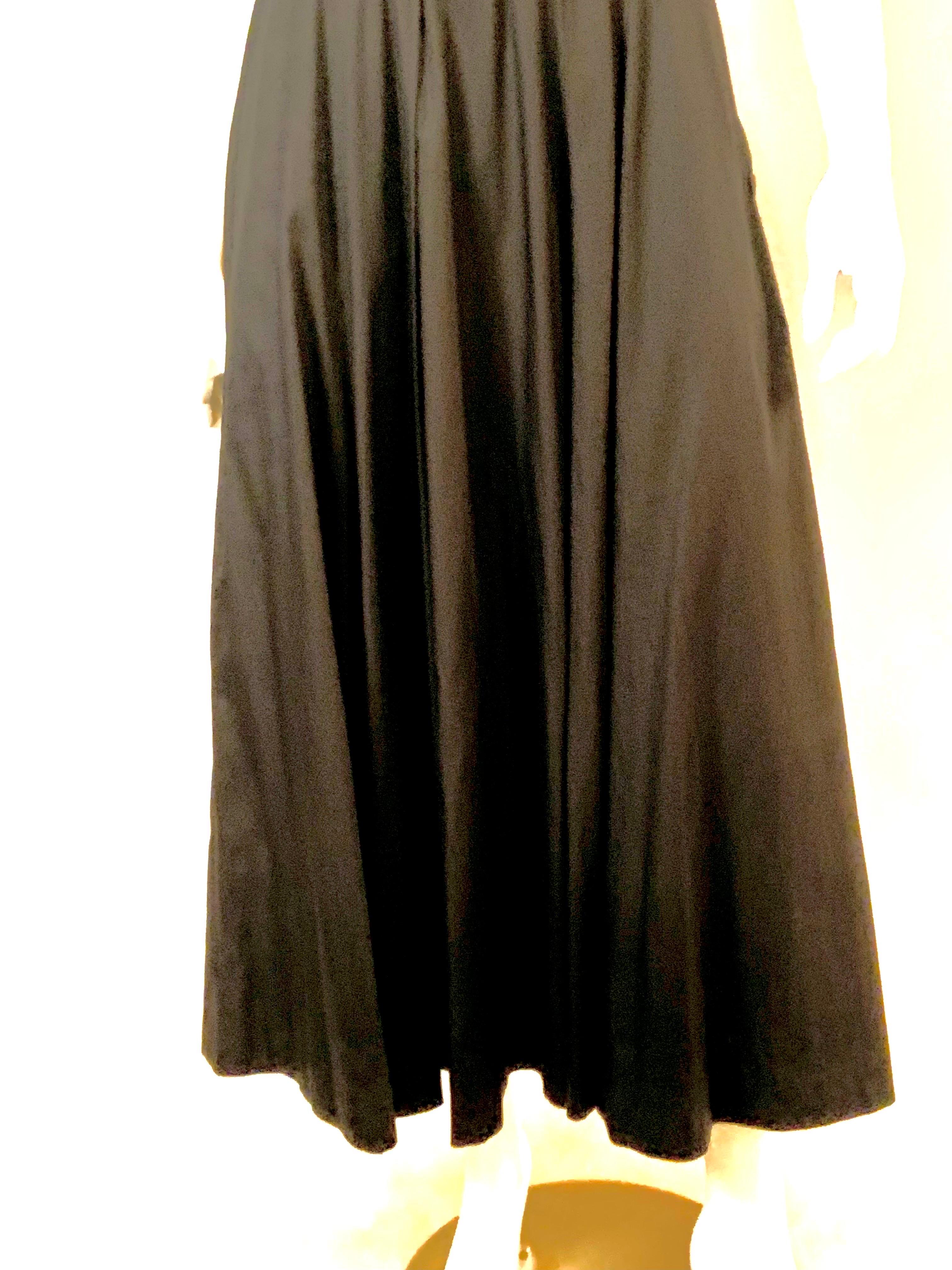 Ferragamo Black Cotton Dress with High Side Opening In Excellent Condition For Sale In New Hope, PA